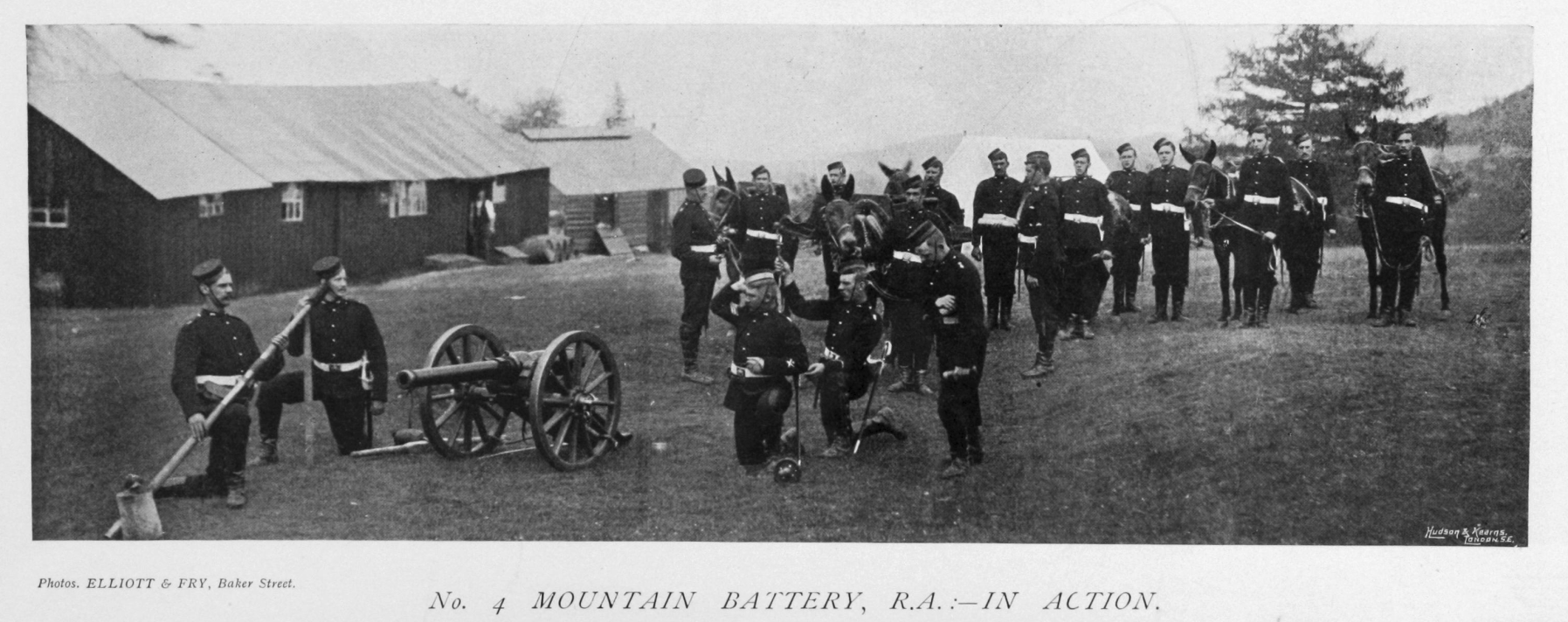 No. 4 Mountain Battery R.A - Coming In Action. Navy &amp; Army Illustrated magazine, 1896.